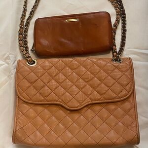 Rebecca Minkoff Brown Quilted leather Shoulder Bag plus leather Wallet